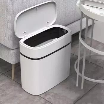 1Pc 12L Trash Can Press Type Bathroom Garbage Bin Waterproof Waste Container Narrow Seam for Toilet Kitchen Bins