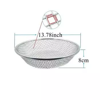 1Pc 13.78-Inch Round Stainless Steel Soil Sifter, Dual Mesh, Garden Sieve Tool For Separating Soil, Rocks, Compost, And Sawdust