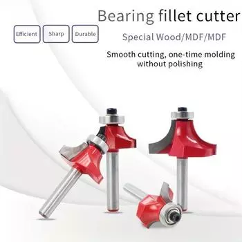 1pc 1/4 Shank Corner Round Over Router Bit With Bearing, Tungsten Carbide Milling Cutter For Wood Woodwork 1-4 handle&18mm