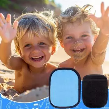 1PC 20*15cm Children s Beach Sand Removal Gloves For Removing Sand From Baby s Body Sand Removal Gloves For Playing With Sand синий