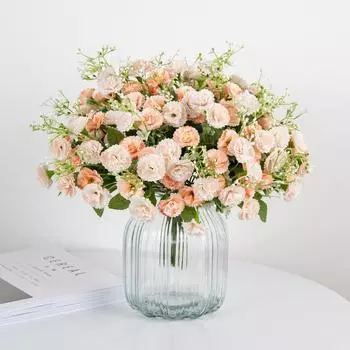1pc 20 Forks,Artificial Lilac Carnation, Simulation Carnation, Real TouchCarnation Arrangement, Scene Decor,Room Decor, Wedding