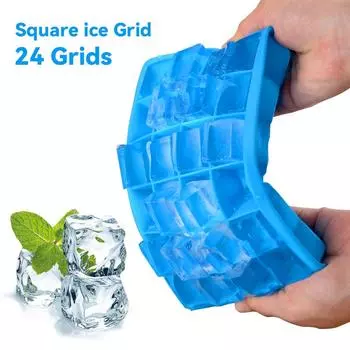 1PC 24-hole Silicone Ice Tray with Lid Square Box Auxiliary Food Puree Cheese Jelly Mold Bar Kitchen Tool Cocktail Cube New