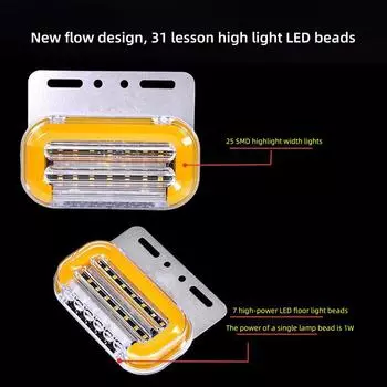 1PC 24V Truck LED Side Marker Indicator Lamp Clearance Light IP68 Waterproof for Truck Trailer Tractor Bus Warning Lights синий
