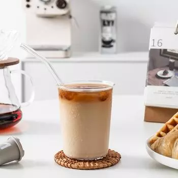 1pc 250ml 350ml Heat Resistant Transparent Glass Coffee Mug Thin Glass Ice Latte Cup Milk Water Cocktail Cup Beer Drinkware no straw зелёный