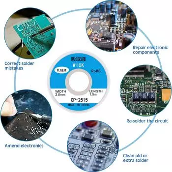 1PC 2.0mm 3.5mm 1.5M Welding Wires Desoldering Braid Solder Remover Wick Wire Repair Tool 3mm 3m