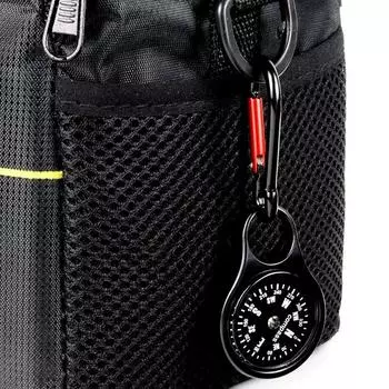 1Pc 2 In 1 Zinc Alloy Carabiner Clip-On Compass Direction Guide Keychain Holder Hook Outdoor Hiking Pocket Mini Survival Compass 1