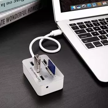 1PC 2 в 1 USB 3.0 HUB Кардридер Combo Micro SD TF Кардридер USB Диск ПК Мышь Адаптер Телефон Планшет Зарядка Удлинитель Док