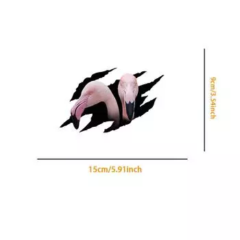 1PC 2D Flat Stickers Flamingo Animal Car Stickers Luggage Refrigerator Wall Stickers Laptop Toilet Stickers