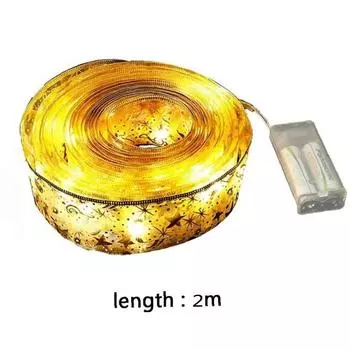 1PC 2M Double Layer Fairy Lights Strings Christmas Ribbon Bows With LED Xsmas