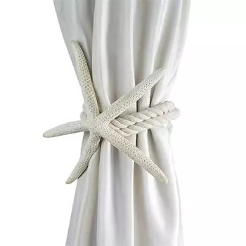 1pc/2pcs Curtain Tie Backs Woven Straps With Starfish For Living Room Decorative Accessories For Living Room Decor 50cm length