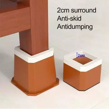 1 шт/2 шт мебельный подставка бесшумная износостойкая нескользящая нижняя канавка дизайн прочный регулируемый по высоте пластиковый блок бытовая техника диван повышение высоты ножка B чёрный