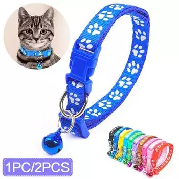 1 шт/2 шт милый колокольчик ошейник для кошки собаки регулируемый ошейник с колокольчиком мультфильм смешной след ошейники Stonego Pet Supplies 1 PC чёрный