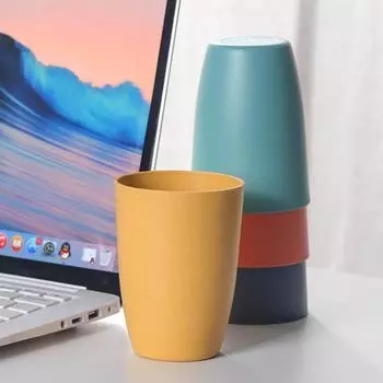 1pc 300ml Wheat Straw Cups Plastic Cups Unbreakable Drinking Cup Reusable Dishwasher Safe Water Mugs Drinkware Gift for Children 300ml светло-зеленый