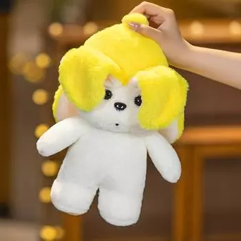 1 шт. 30 см креативная игрушка в виде банановой собаки Peluche Toys Kawaii белая кукла-собака мягкая собачка в шляпе-банане забавная игрушка для детей