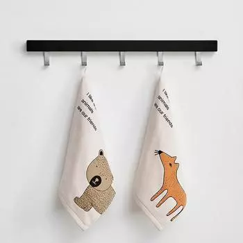1 шт. 34x34 см квадратное маленькое хлопковое марлевое полотенце с рисунком животных из мультфильмов для ванной комнаты для детей и младенцев 34x34cm