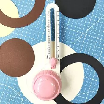 1PC 360 Degree Rotating Circular Paper Cutter Adjustable Positioning Manual Diy Tool Round Box Cutter розовый