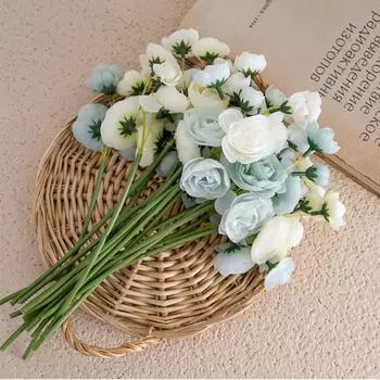 1 шт/3 шт/10 шт 4 головки искусственный цветок маленькая роза 31 мл шелковые цветы для дома цветочная композиция свадебное украшение букет 1pc белый