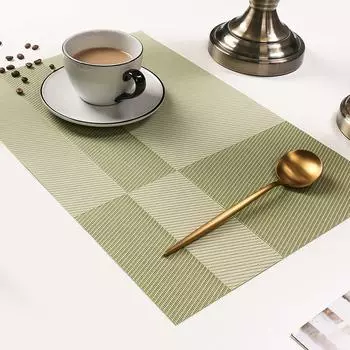 1Pc 45x30cm Table Mat Non-Slip Bowl Pad Coaster Washable PVC Dining Table Placemat Modern Home Decoration Accessories 45x30cm зелёный