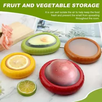 1pc/4pc silicone fruit and vegetable fresh-keeping box, food storage container set, portable, stackable and leak proof, keeping