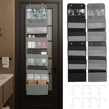 1pc 5 layer Hanging Storage Bag Wall Mounted Storage Shelf Behind The Door Suitable Household Space Saving Organizer For Bedroom