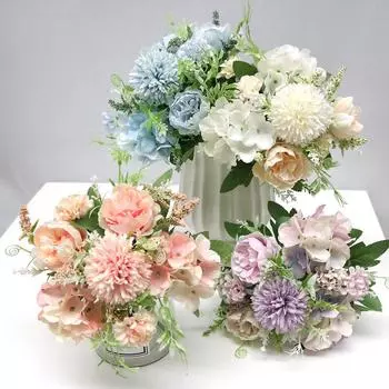 1pc 7 Forks Oxidation Resistance Artificial Hydrangeas -Perfect for Scene Decor, Room Decor, Wedding Supplies, Wedding Favors