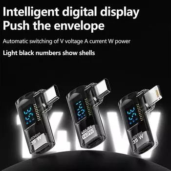 1 шт. 90-градусный USB-адаптер C для цифрового дисплея, адаптер типа C Pd 140 Вт, разъем USB-C «папа-мама» A3
