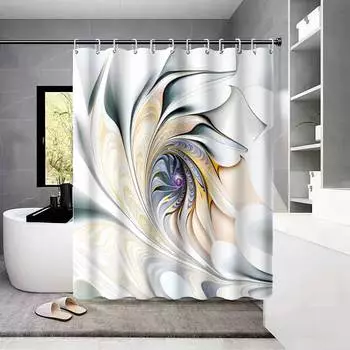 1pc Abstract Art Print Shower Curtain,with 12 Hooks,Machine Washable,for Shower Partition and Privacy Protection,Easy to install 90x180cm