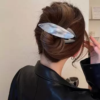 1pc Acetic Acid One Word Clip Female Swallowtail Hair Clip, Hairpin, Duck billed Clip, Large Rear Head Grip Clip