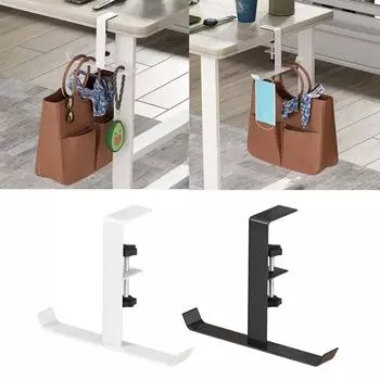 1pc Adjustable Desk Edge Hook Without Punching Office Desktop Edge Hanging Bag Hook Student Backpack Storage Hanging Hook белый