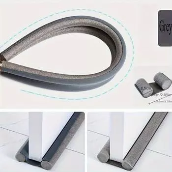 1pc Adjustable Door Sweep Wind Barrier Seal Flexible Non-Stick Bottom Seal Strip Soundproof Door Draft Stopper Suitable for Under Doors, Windows