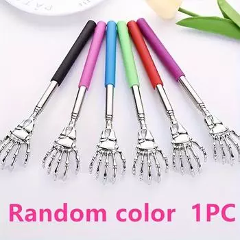 1pc Adjustable Stainless Steel Back Scratcher with Retractable Claws, Ergonomic Handle, Multi-Color Options (Red, Blue, Green, Black)
