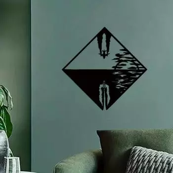 1pc Airplane Theme Decor Wall Art - Modern and Captivating for Bedroom, Stunning Sticker Mural with Metal Wall Hanging светло-серый