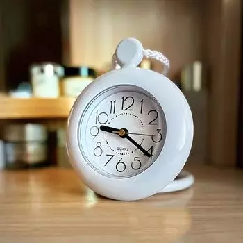 1pc Alarm Clock Waterproof Bathroom Clock Hanging Watch Bedroom Dual Use Home Decoration Bathroom Clock Without Batteries белый