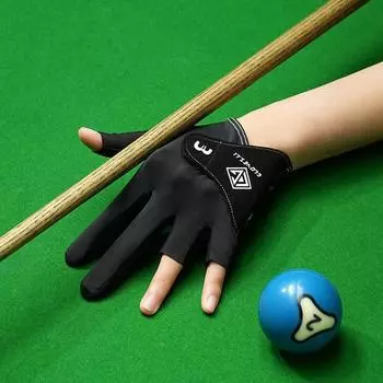 1pc Anti-slip Pool Gloves 3 Fingers Show Snooker Cue Sport Glove for Left Hand