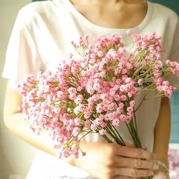 1Pc Artificial Fake Silk Flower Wedding Bouquet Home Decor Artificial Flower For Handmade Wedding Party Home Decoration синий