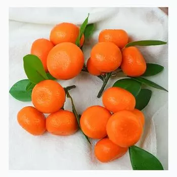 1Pc Artificial Imitation Fruit False Oranges Branches And Leaves 3-6 Heads Fake Tangerine Display Food Home Party Decor