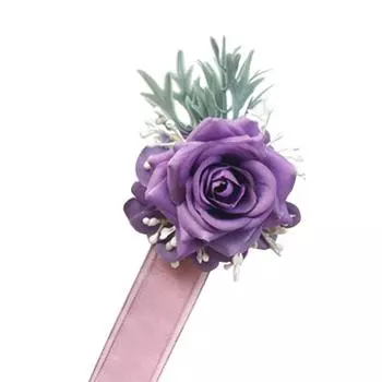 1 шт. искусственный шелк роза цветок свадебный декор на запястье цветок свадебная булавка женские корсаж аксессуары жених бутоньерка мужчина