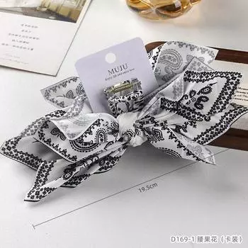 1pc Ashew Flower Grab Clip Satin Floral Bow Hairpin Temperament Premium Large Back of The Head Hair Shark Clip