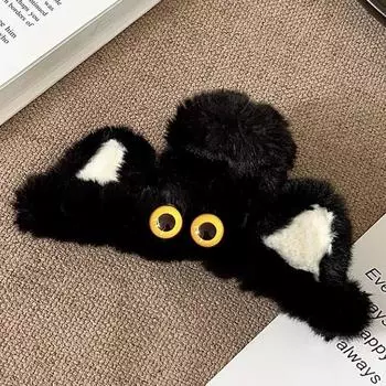 1pc Autumn and winter plush gripper cute teddy bear high-end hair clip women s back of the head large shark clip headband