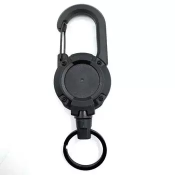 1Pc Backpack Tactical U-shaped Easy-pull Buckle Keychain Retractable Simple Black Outdoor Portable Steel Wire Four-color Spring Buckle