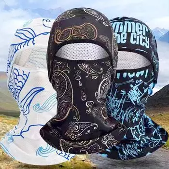 1PC Balaclava Hiking & Camping Sun Anti-UV Cool Riding Masks for Motorcycle Ice Silk Breathable Cycling Face Cover Skin-friendly