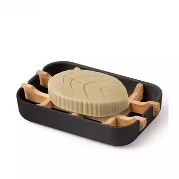 1pc Bamboo Eco-friendly Soap Box Portable Soap Dish Biodegradable Handcrafted Soap Drain Rack Tray Bathroom Storage Holder