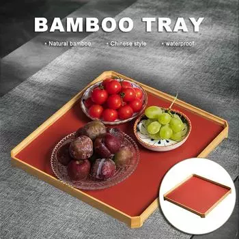 1pc Bamboo Tray Breakfast Party Tray Wood Pallet Teaware Tray Makeup Pallets Breakfast Trays Make up Pallets Food Decor Fruit