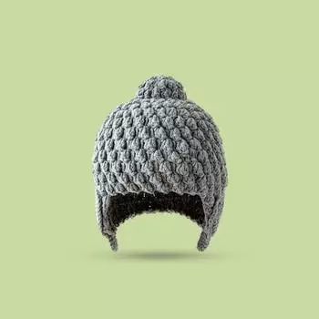 1PC Beanie Hat Winter Warmth Outdoor Windproof Funny Personality Knitted Cap Hand Crochet Soft Thickened Ear Protection