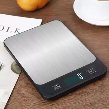 1pc Black And White Food Scale 10 Kilograms Digital Kitchen Scale Grams Ounces 1g Precise Scale Easy To Clean Stainless Steel белый