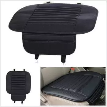 1pc Black Bamboo Charcoal Car Seat Comfortable Cushion Cover Universal