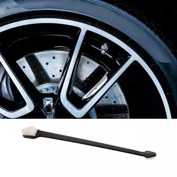 1pc Black Car Double-head Detail Brush Car Crevice Cleaning Brush Car Wheel Tire Wash Brush Universal Auto Cleaning Accessories чёрный