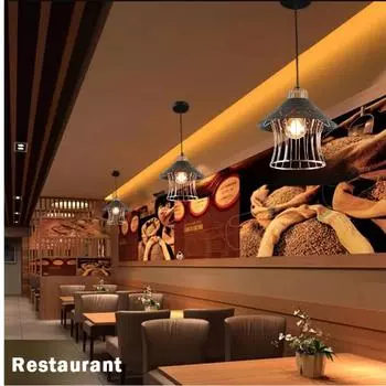 1pc Black Gold Chandelier Shade Simple Creative Art Study Hotel Table Coffee Shop Pub Bar Chandelier Lamp Shade