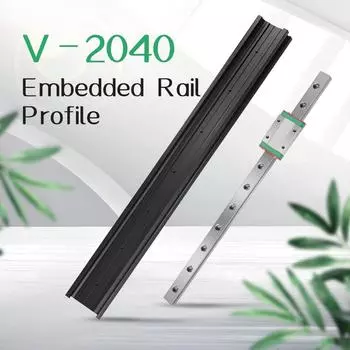 1PC Black V-slot 2040 European Standard Anodized Aluminum Profile Extrusion 200-500mm Length Linear Rail for CNC 3D Printer