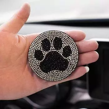 1PC Bling Car Water Cup Pad Creative Cartoon Cat Paw Diamond Storage Tank Non-Slip Mat Interior Decoration Products For Women